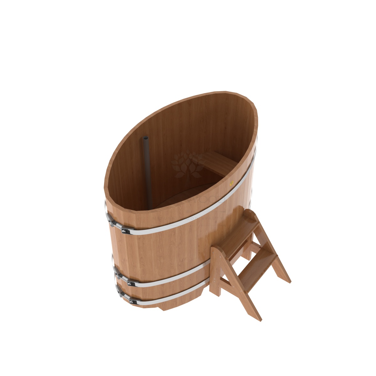 1273 Купель овальная из дуба 0,80х1,42х1,1 натуральная Alyarus  - Вид №1