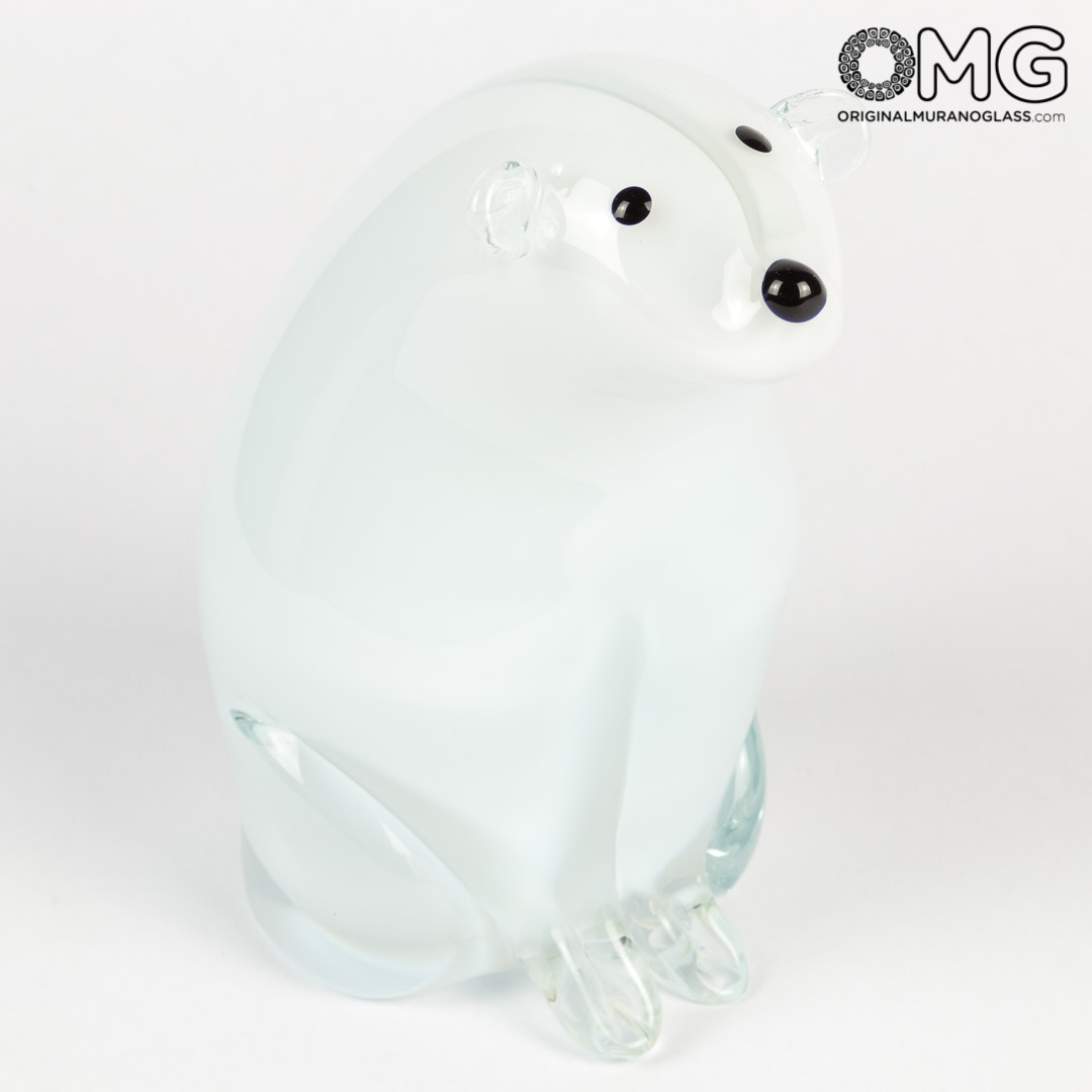 2859 ORIGINALMURANOGLASS Фигурка Полярного медведя - Original Murano Glass OMG 14 см  - Вид №1