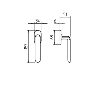 Латунная оконная ручка DK Mandelli1953 PP33 ARCH-00046322 - Вид №2