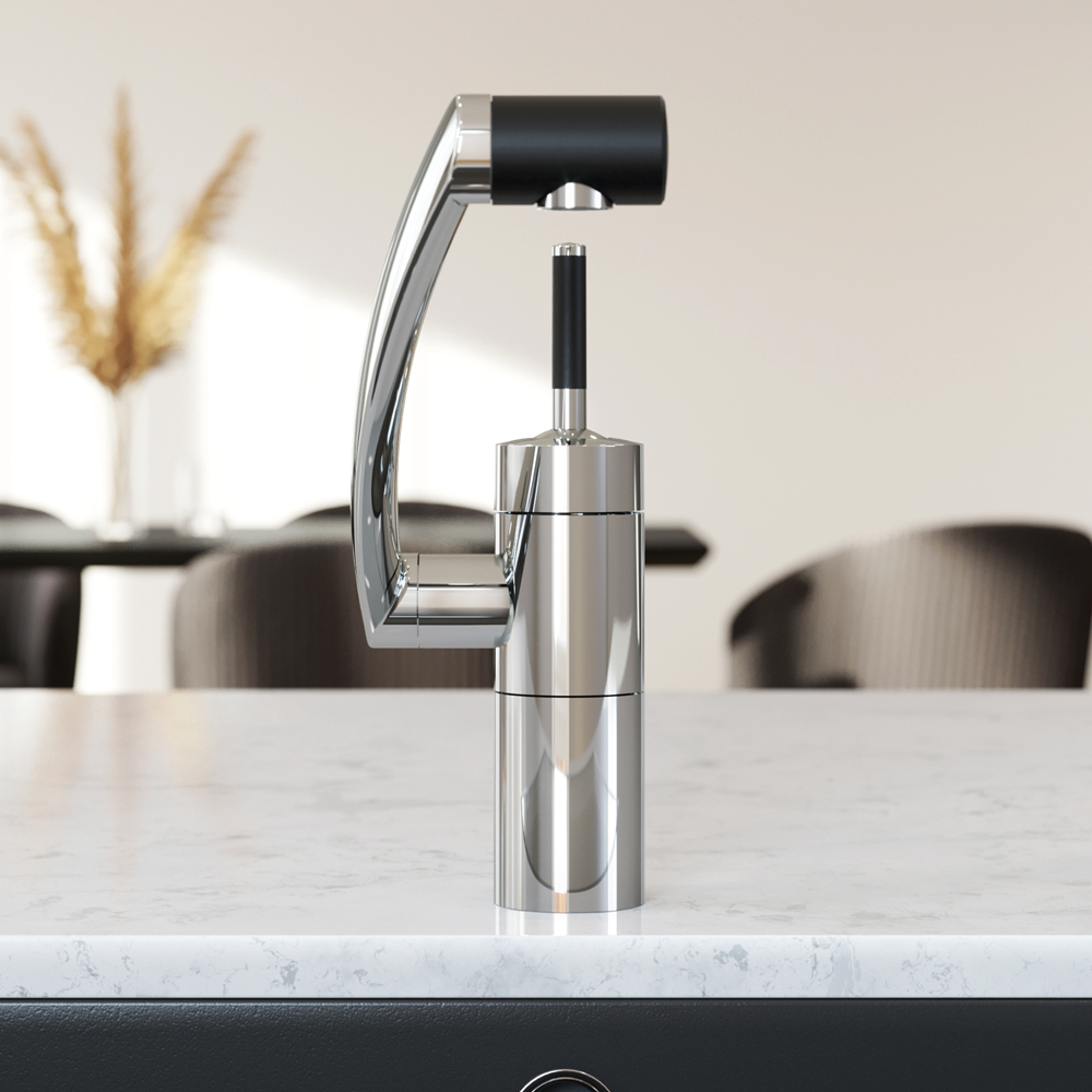 290007464 смеситель для кухни поворотный излив 236 мм (черный) шт Damixa Arc