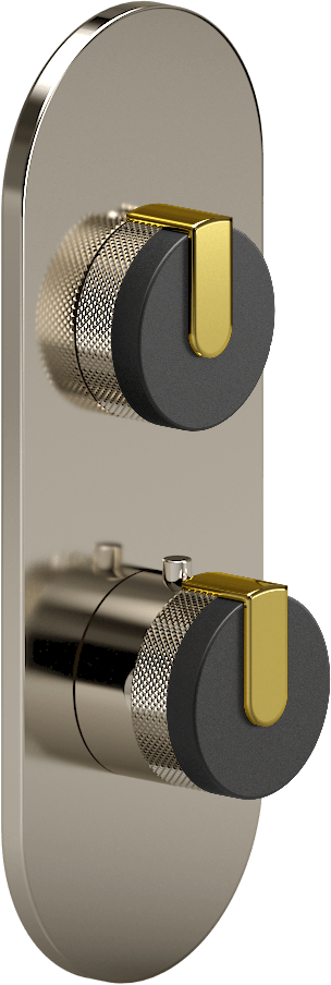 E-8026-R1BKE0-L1PB-PN-T Планка M-Series с 2 ручками - Внешняя часть GRAFF MOD+