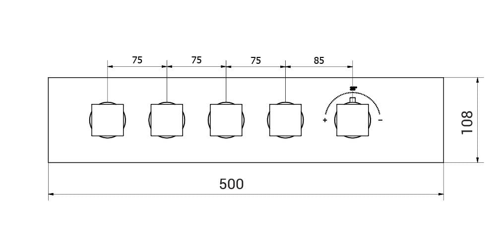 Термостатический смеситель для душа с 5 отверстиями Aquademy Square ARCH-00072040 - Вид №2
