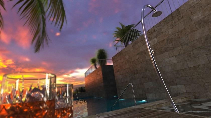 Inoxstyle Открытый душ из нержавеющей стали с душевой лейкой sun-id-1371103 - Вид №1