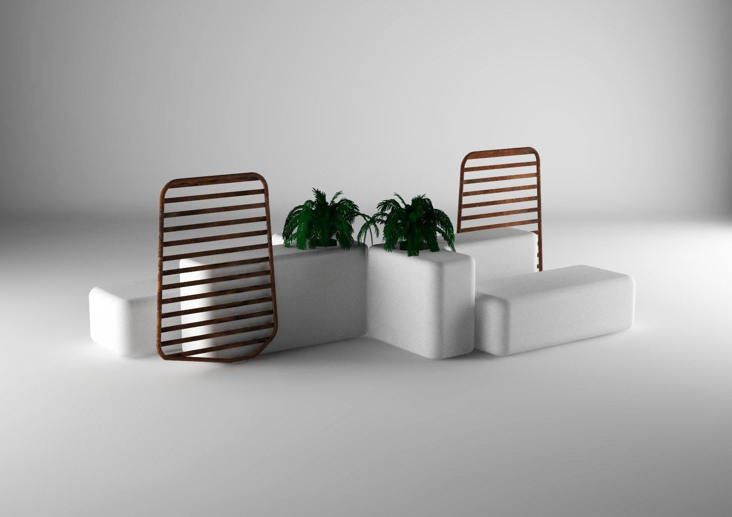 Модульная скамья со встроенной плантатором Viscio Urban Design REST ARCH-00003499 - Вид №2