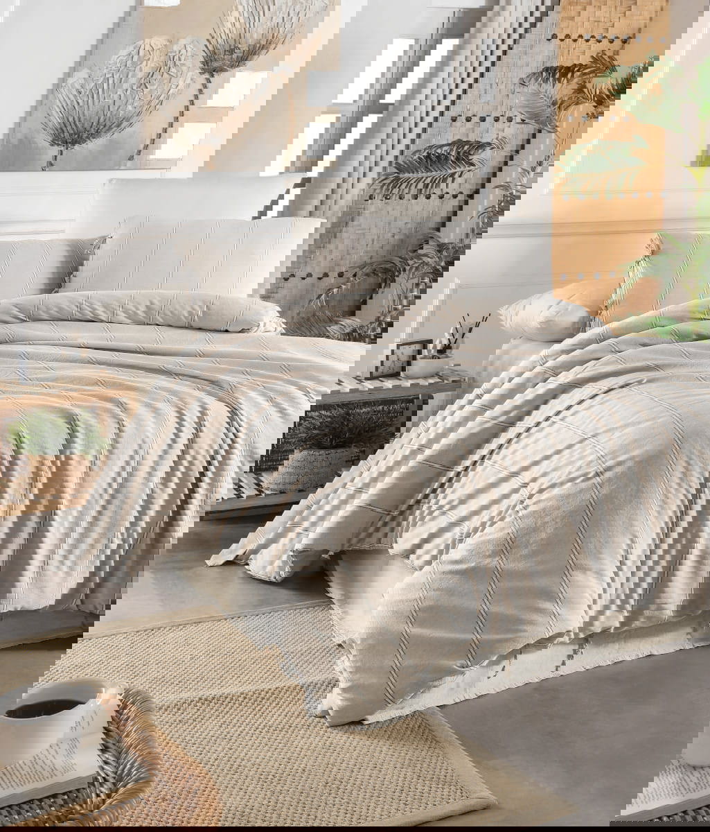 91067438 Комплект постельного белья Yarn Dyed 160x220 Calina Серый STLM-0466320 ARYA HOME