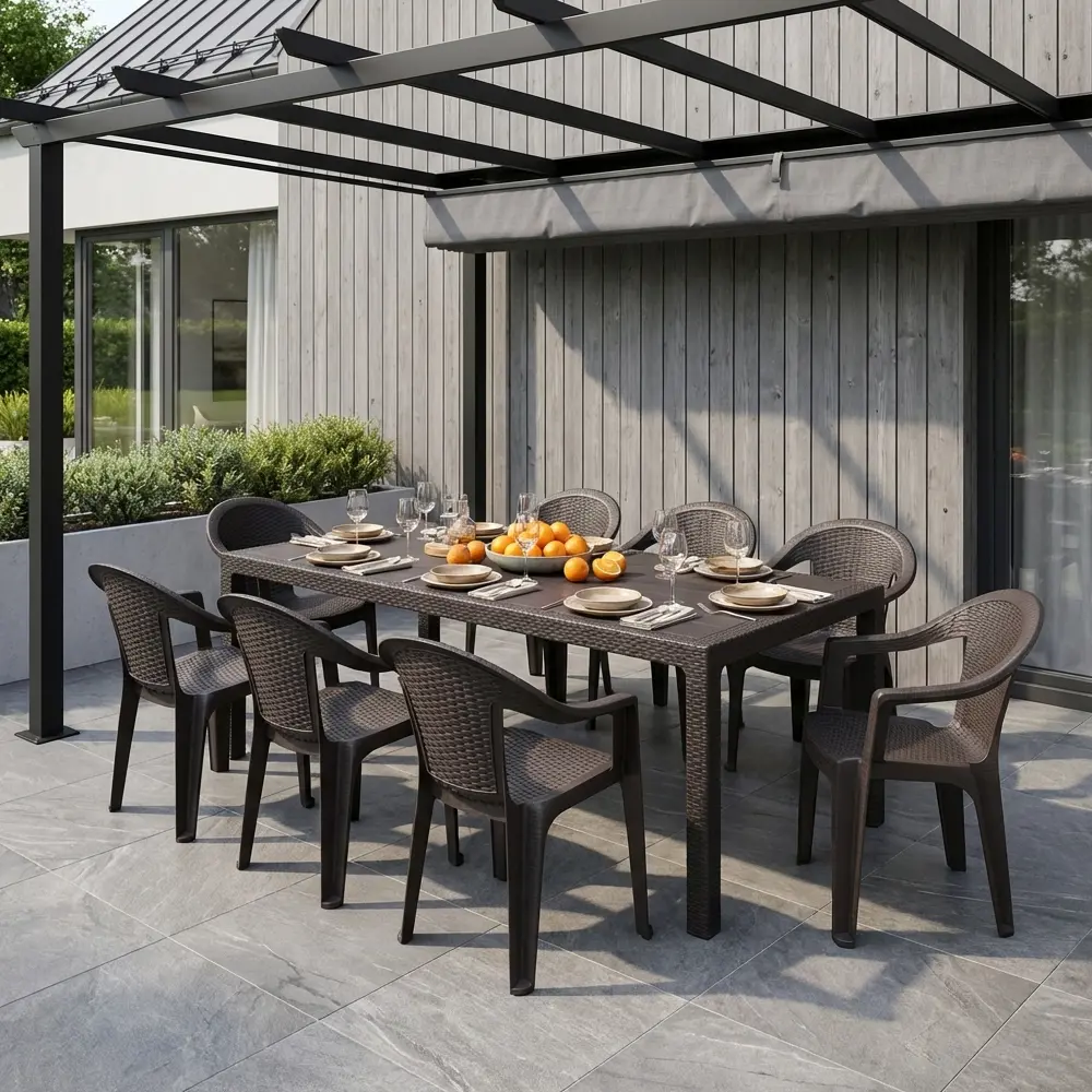 Кресло садовое Heniver Kiki 61x77x57 см пластик шоколадный Кресло kiki шоколад STLM-2053556 - Вид №5