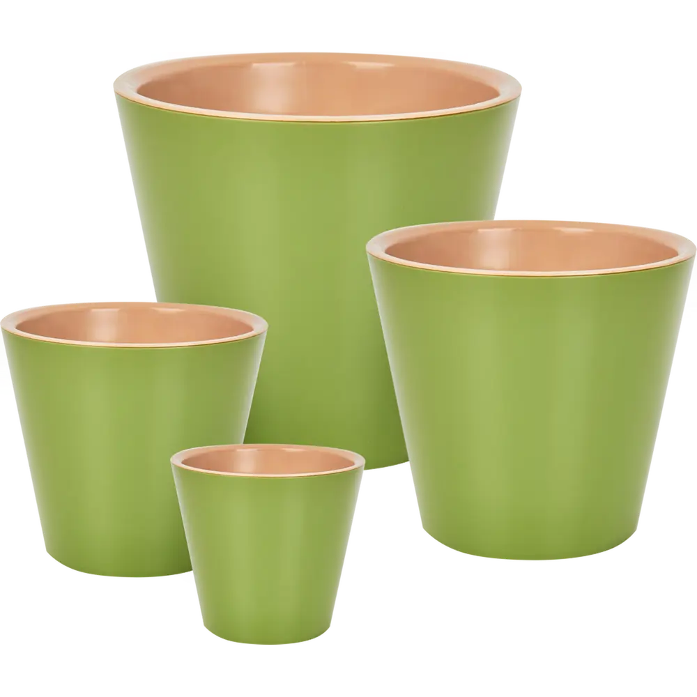 Горшок цветочный Ingreen London ø12.6 h11.3 см v1 л пластик оливковый 88259140 STLM-2061330  - Вид №3
