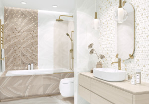 91168329 Керамическая плитка Resort gold DW9RES01 249x500см 0.125 м² цвет бело-бежевый STLM-0507742 ALTACERA