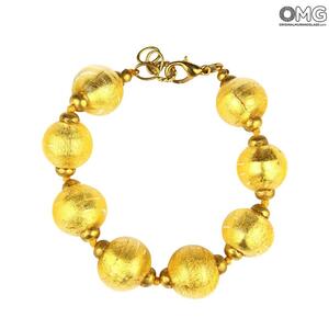 2993 ORIGINALMURANOGLASS Браслет Камни - золото - Original Murano Glass OMG 23 см