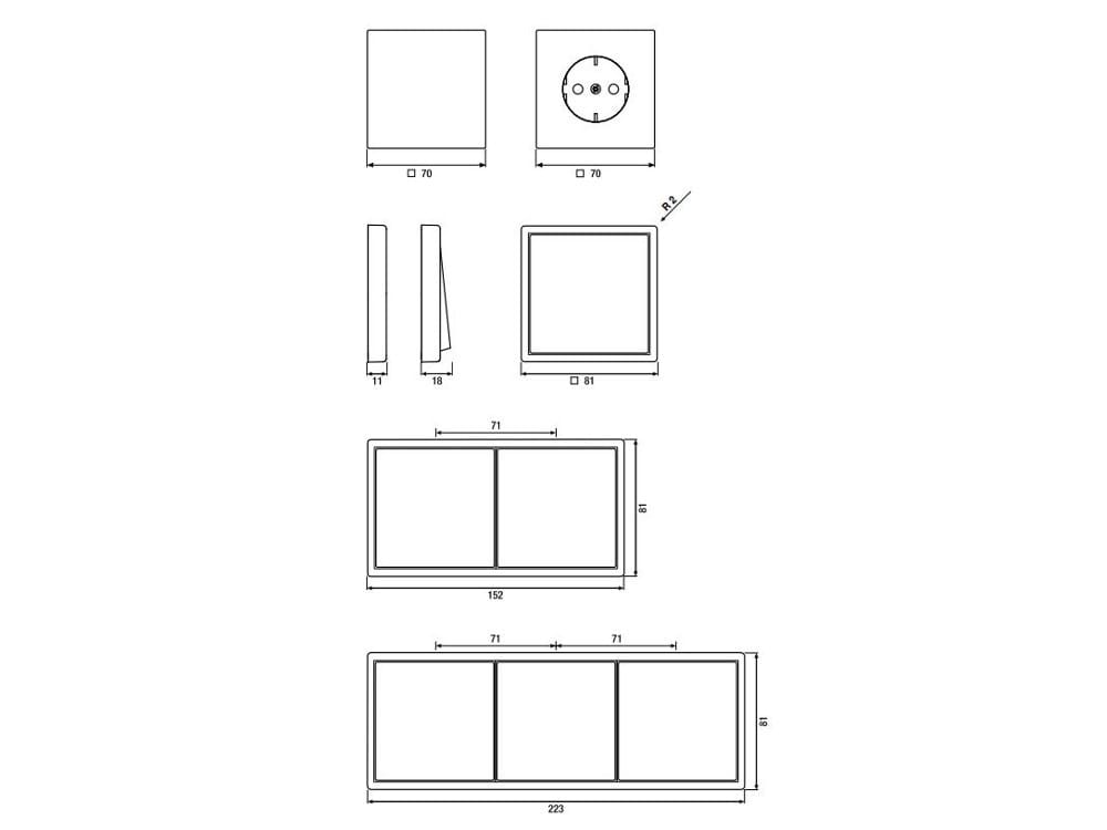Переключатель из нержавеющей стали JUNG LS 990 ARCH-00029021 - Вид №2