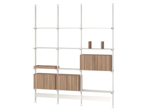 Книжный шкаф из алюминия и дерева с креплением пол-потолок