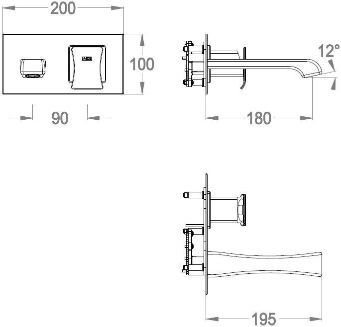 Fir Italia Смеситель для умывальника настенный с тарелкой Déco 87 8710108 - Вид №2