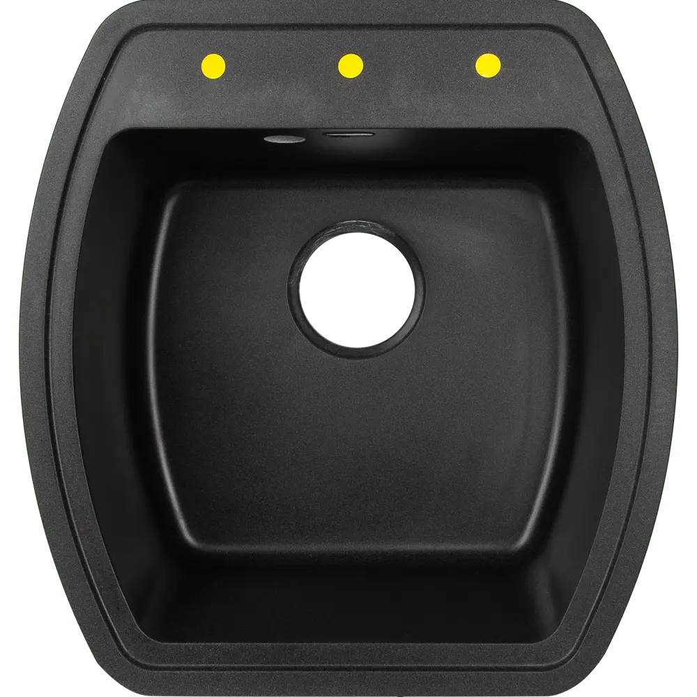 Кухонная мойка DELINIA кварцевая черная 48×51 см с комплектом арматуры 82502610 STLM-0028822 - Вид №2