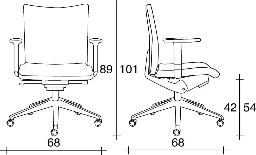 Офисное кресло из ткани с колесами и подлокотниками с 5 спицами TALIN Aviamid ARCH-00047945 - Вид №2