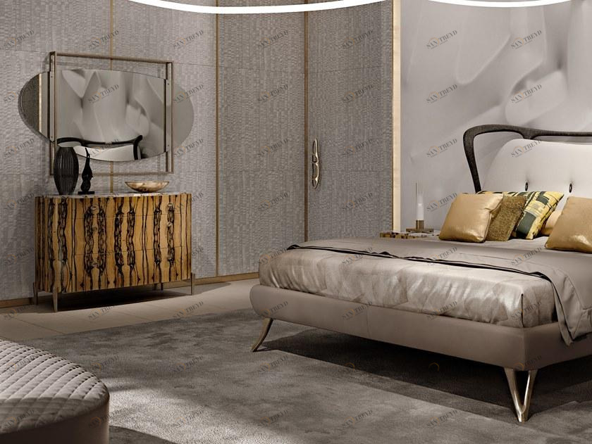 Bellotti Ezio Комод из полированного черного дерева с мраморной столешницей Gea 2018-81