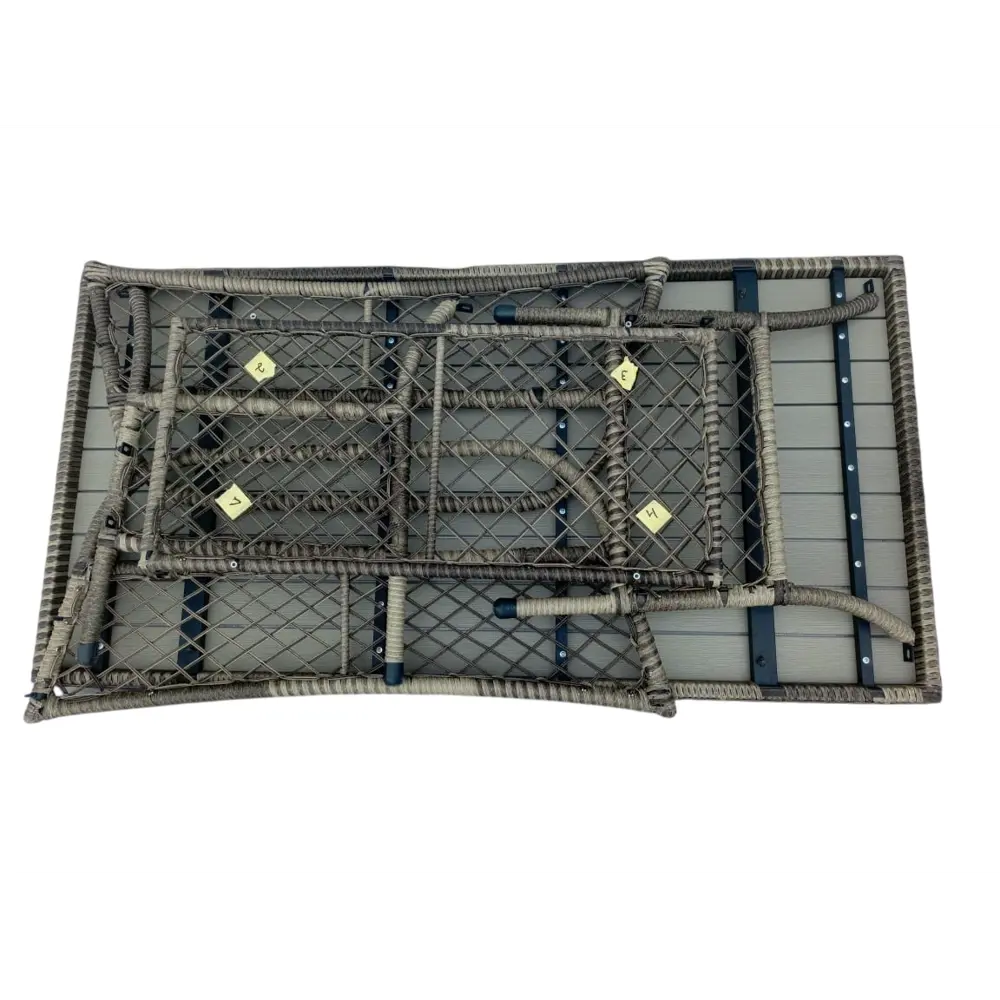 Садовый стол нераздвижной складной Antony 160x85x72 см искусственный ротанг серый Santreyd STLM-2174524 - Вид №6