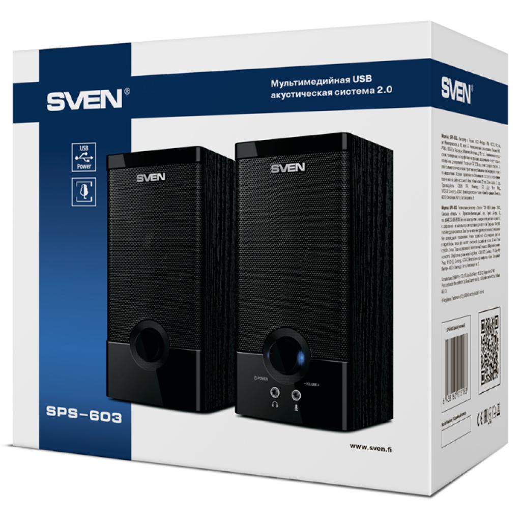 SV-015183 sps-603, чёрный, акустическая система 2.0, usb, мощность 2x3 вт(rms) Sven Santreyd  - Вид №4