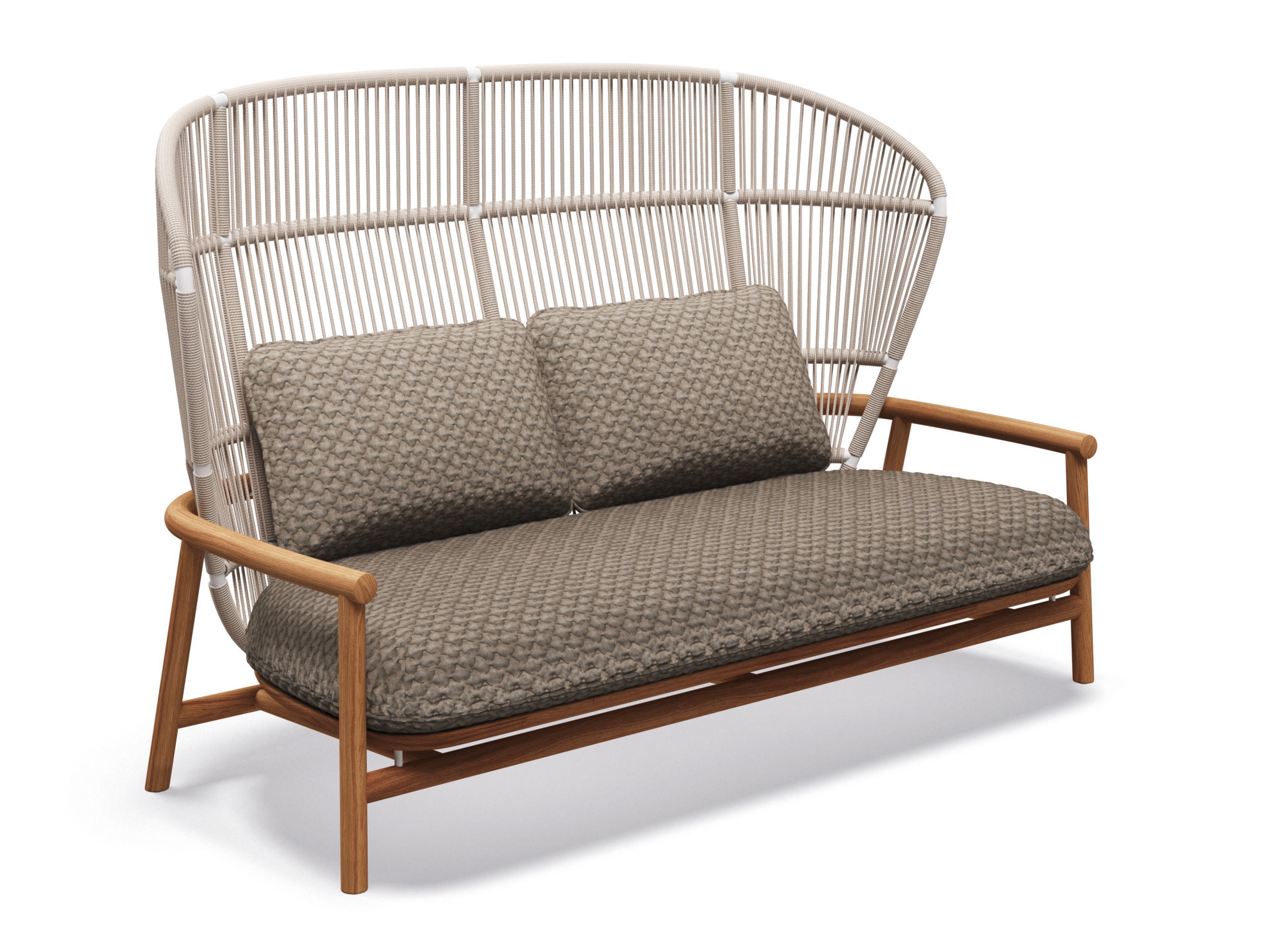 2-местный тканевый и веревочный садовый диван с высокой спинкой Gloster папоротник ARCH-00035216 - Вид №1