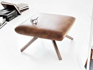 ALMA DESIGN Пуф из кожи на основе ясеня X pouf
