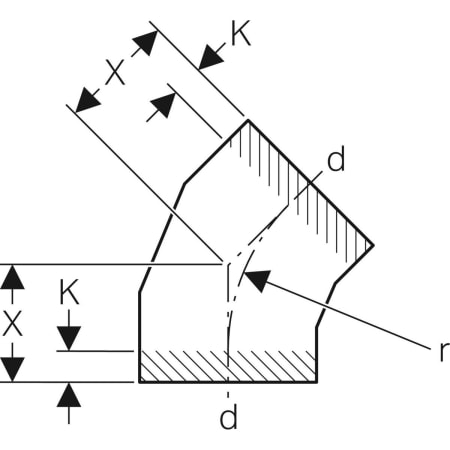 371.055.16.1 Отвод сегментный Geberit PE Geberit  - Вид №16