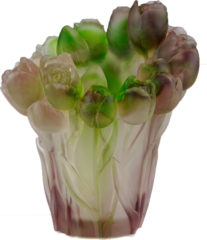 10670379 Cristal de Paris Ваза Cristal de Paris Тюльпаны 20см (пурпурная) Хрусталь 