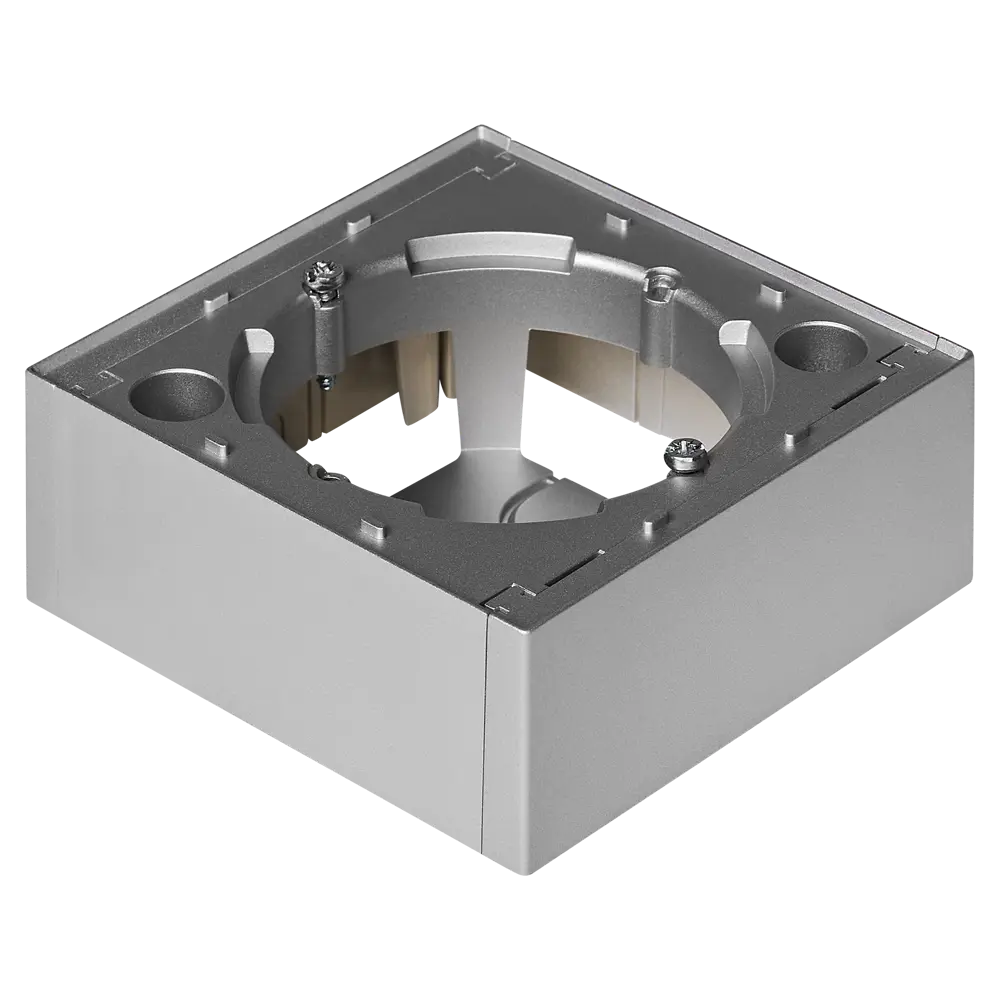 Монтажная коробка под выключатель или розетку Systeme Electric AtlasDesign 85x85 мм IP20 цвет алюминий STLM-2059434