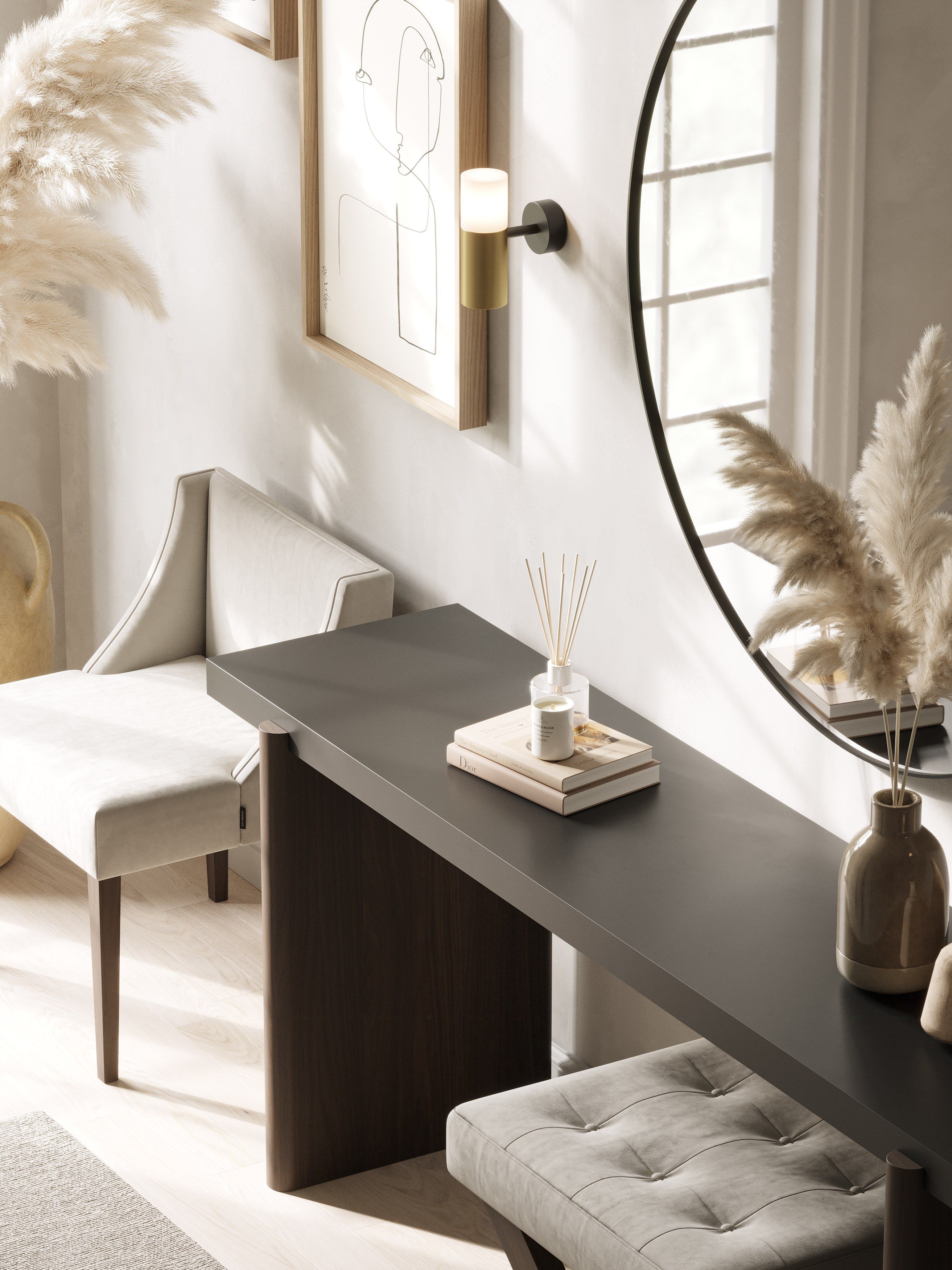 Прямоугольная консоль из грецкого ореха Stylish Club Natur ARCH-00142230 - Вид №5