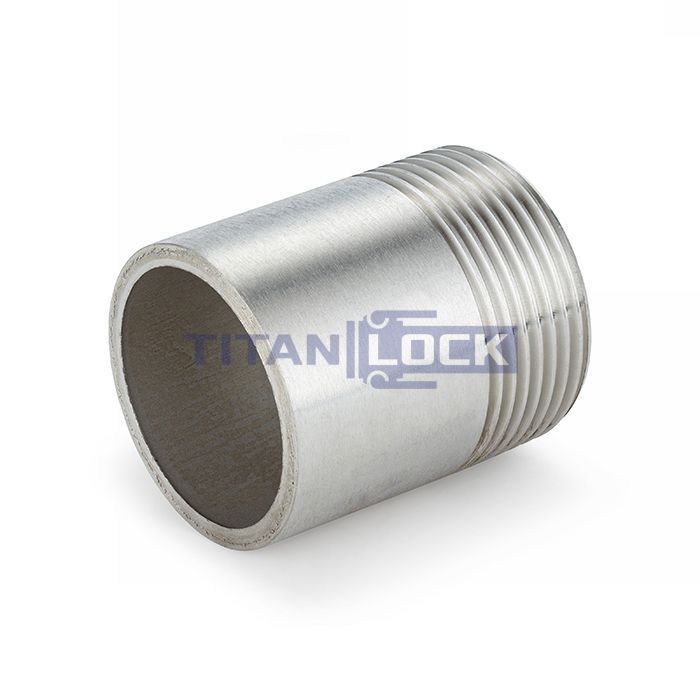 Ниппель приварной нержавеющий (полусгон), нар. резьба, DN8, TL8HRT TITAN LOCK 