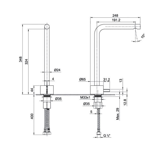 Смеситель для раковины с одним отверстием ABOUTWATER AF/21 ARCH-00139318 - Вид №10