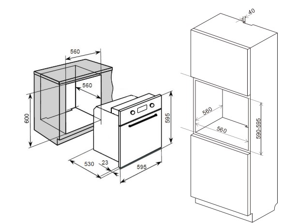 9242190 Электрический духовой шкаф LEX EDM 076 GR серый STDN-0049088 - Вид №8