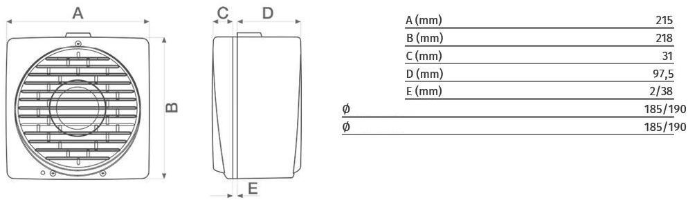 Vortice Осевой вентилятор настенный / стеклянный Vortice vario 12612 - Вид №3