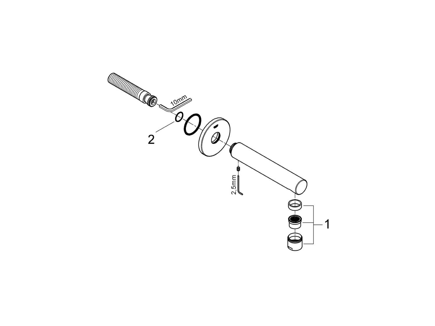 Настенный дозирующий носик для ванны Grohe концепция ARCH-00086300 - Вид №2