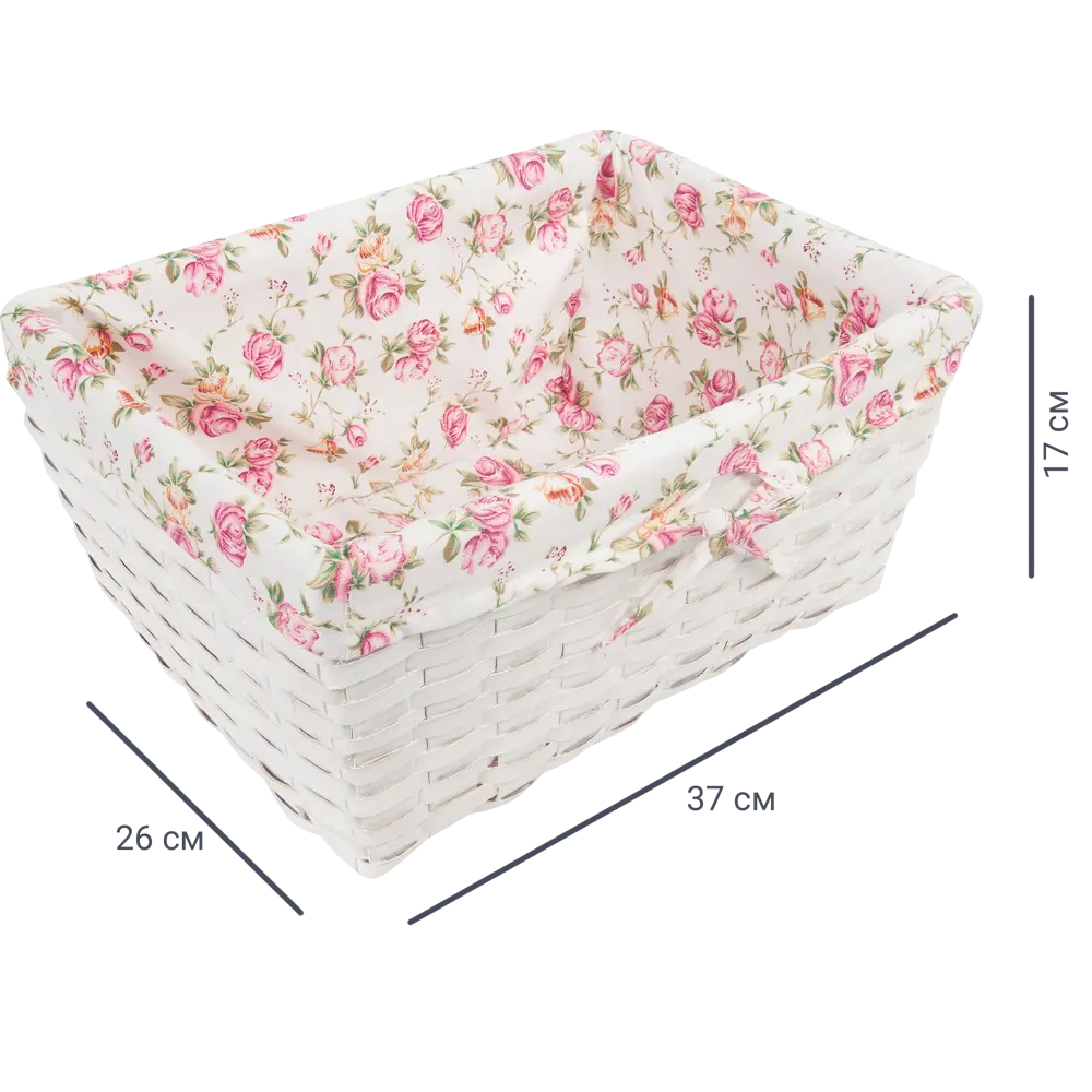 Корзина плетёная Стружки 37x26x17 см 16 л дерево цвет белый STORIDEA STLM-2142316 - Вид №1