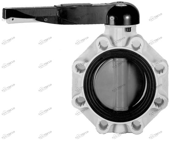 SANIT GB16R951050 Универсальный Промышленная / Химическая дроссельный клапан FK, PVC-U, ручной рычаг 