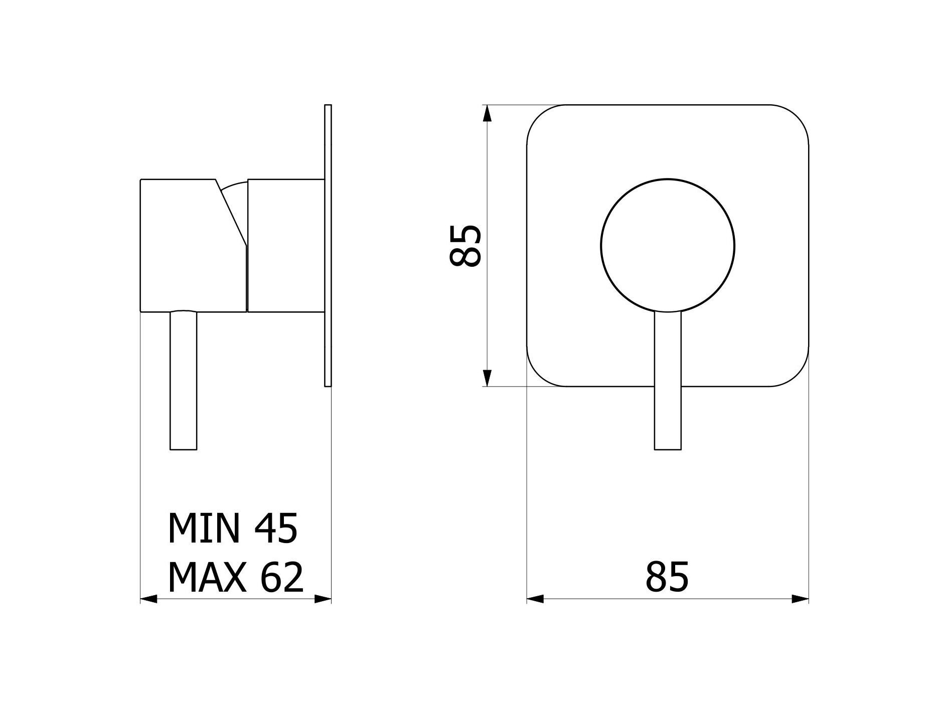 Однорычажный смеситель для душа из нержавеющей стали IB M316 ARCH-00053998 - Вид №2