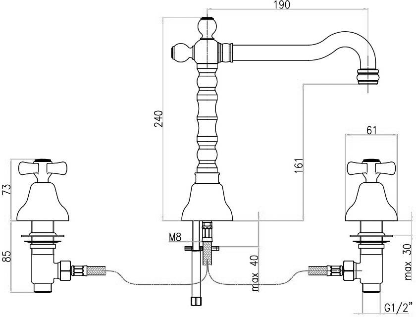 AM750202060 Смеситель для раковины , медь Webert Armony - Вид №1