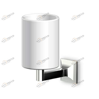 ZAC513 Настенный подстаканник с белой керамической чашкой. Zucchetti Bellagio 