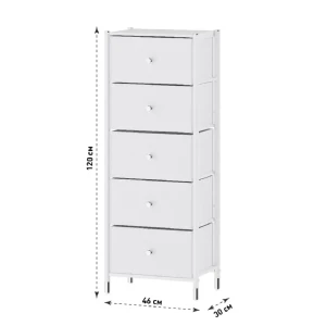91231478 Комод Estares Commod classic 5f-5d-white/silver-46x30x120 плюс 5 ящиков 46x30x120 см МДФ цвет белый STLM-1349999