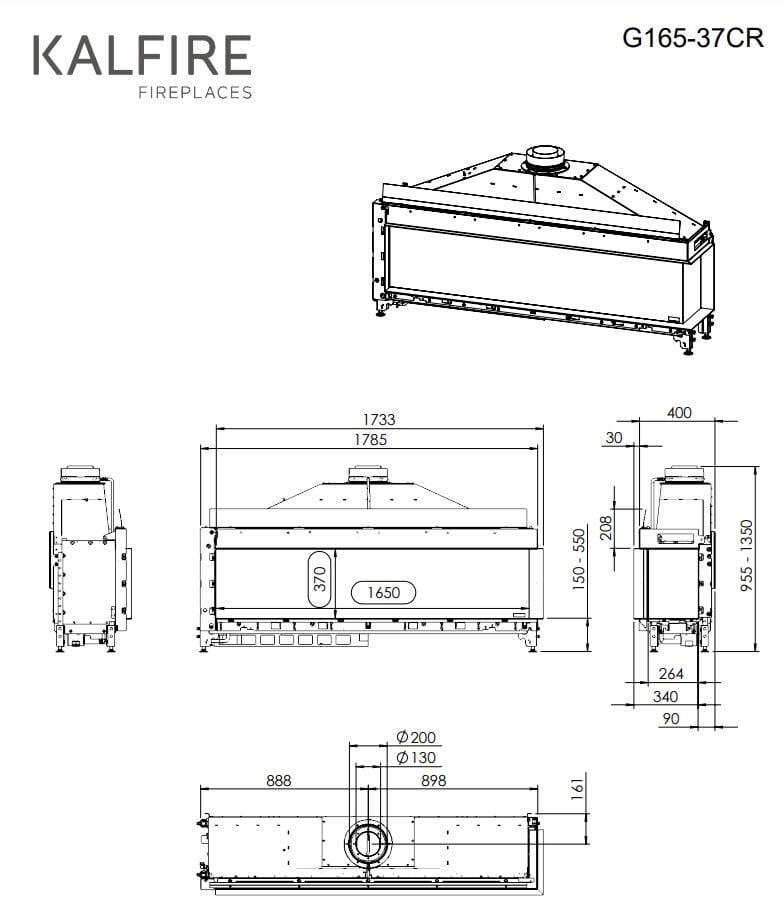 Газовый угловой камин KALFIRE G165/37C ARCH-00069774 - Вид №3