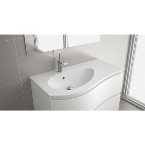 83945 SALGAR Раковина MAM 900 Емкость для хранения справа МАТОВАЯ БЕЛАЯ МИНЕРАЛЬНАЯ загрузка без сифона и отходов 910 x 16 x 510 мм