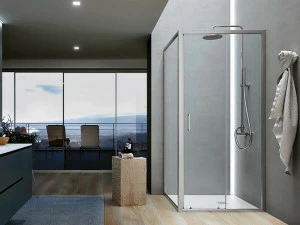 Gruppo Geromin Душевой уголок угловой с распашной дверцей Forty