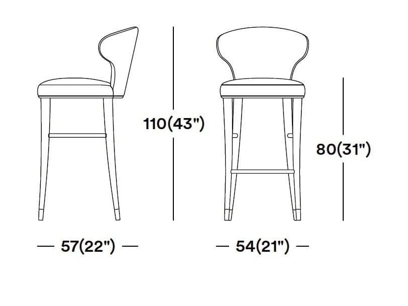 Тканевый табурет с подставкой для ног со спинкой Tirolo ARCH-00145520 - Вид №4