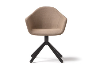 Тканевый поворотный стул с подлокотниками