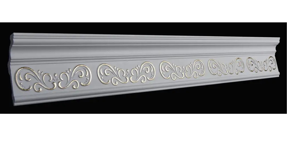 90414140 Потолочный плинтус Glanzepol GP-25 Gold 2000x53x140 мм подходит для натяжного потолка STLM-0220686