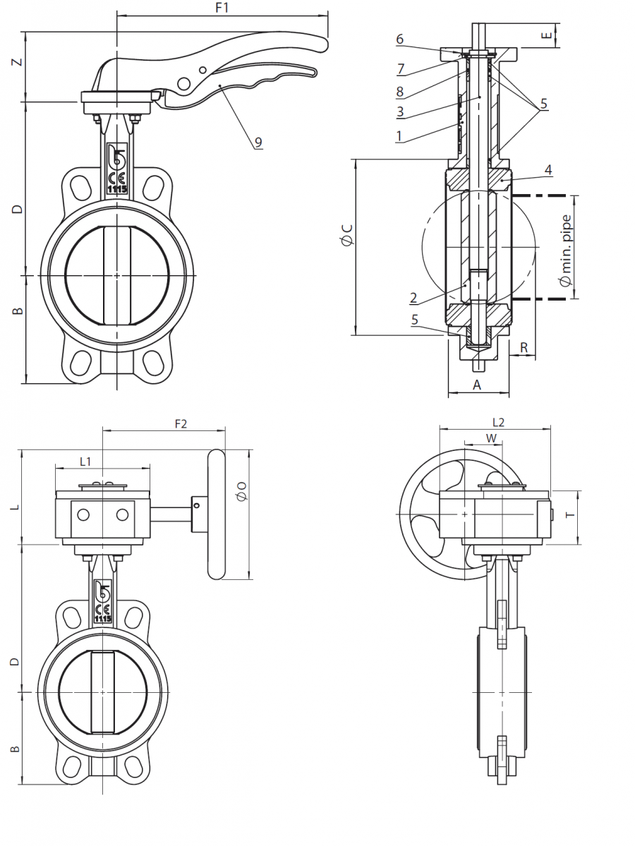 CIMBERIO CIM 3000 125 Дисковый поворотный затвор CIM 3000 PN 16  - Вид №1