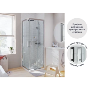 Комплект стекол для душевой ширмы Sensea Easy 80x80 см прозрачное стекло цвет профиля на выбор