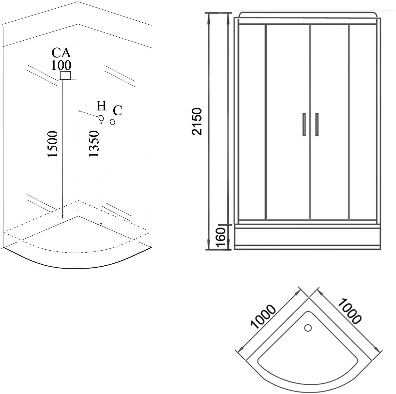 Душевая кабина GROSSMAN GR141 (100x100x215)  - Вид №2
