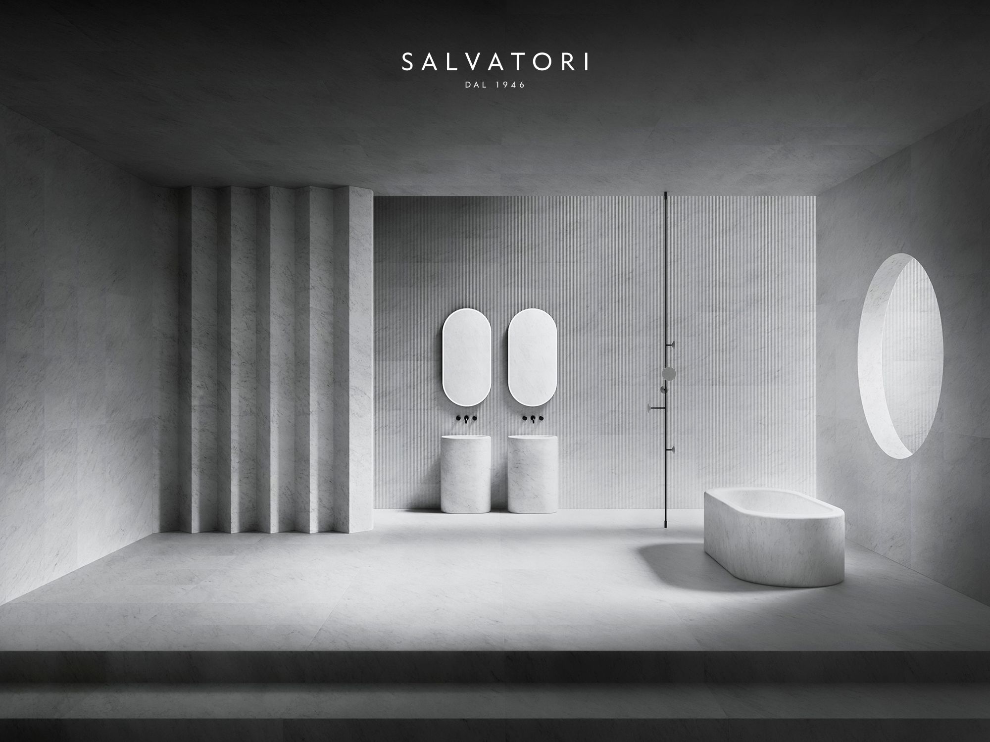 Мраморная ванна в центре комнаты Salvatori Balnea ARCH-00063068 - Вид №5