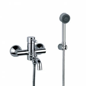 Смеситель однорычажный для ванны ½“ с душевым гарнитуром, настенный монтаж JOERGER Charleston Royal