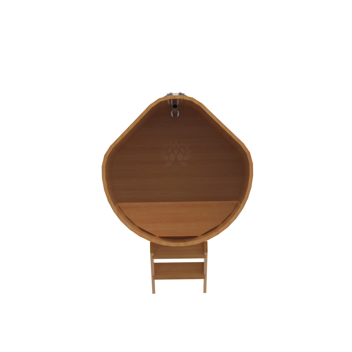 1221 Купель угловая из лиственницы 1,03х1,03х1,0 натуральная премиум Alyarus  - Вид №4